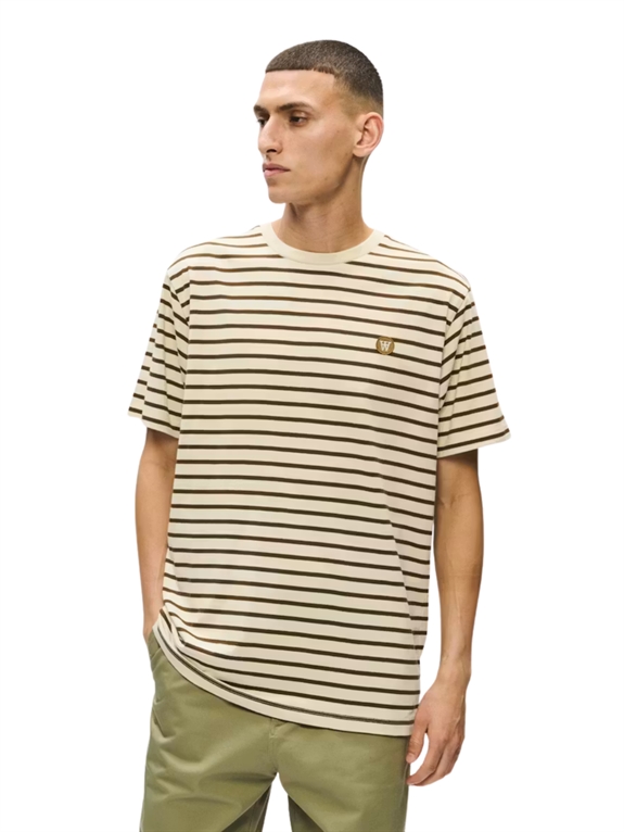 Wood Wood by Double A Ace stripe t-shirt - Desert Palm